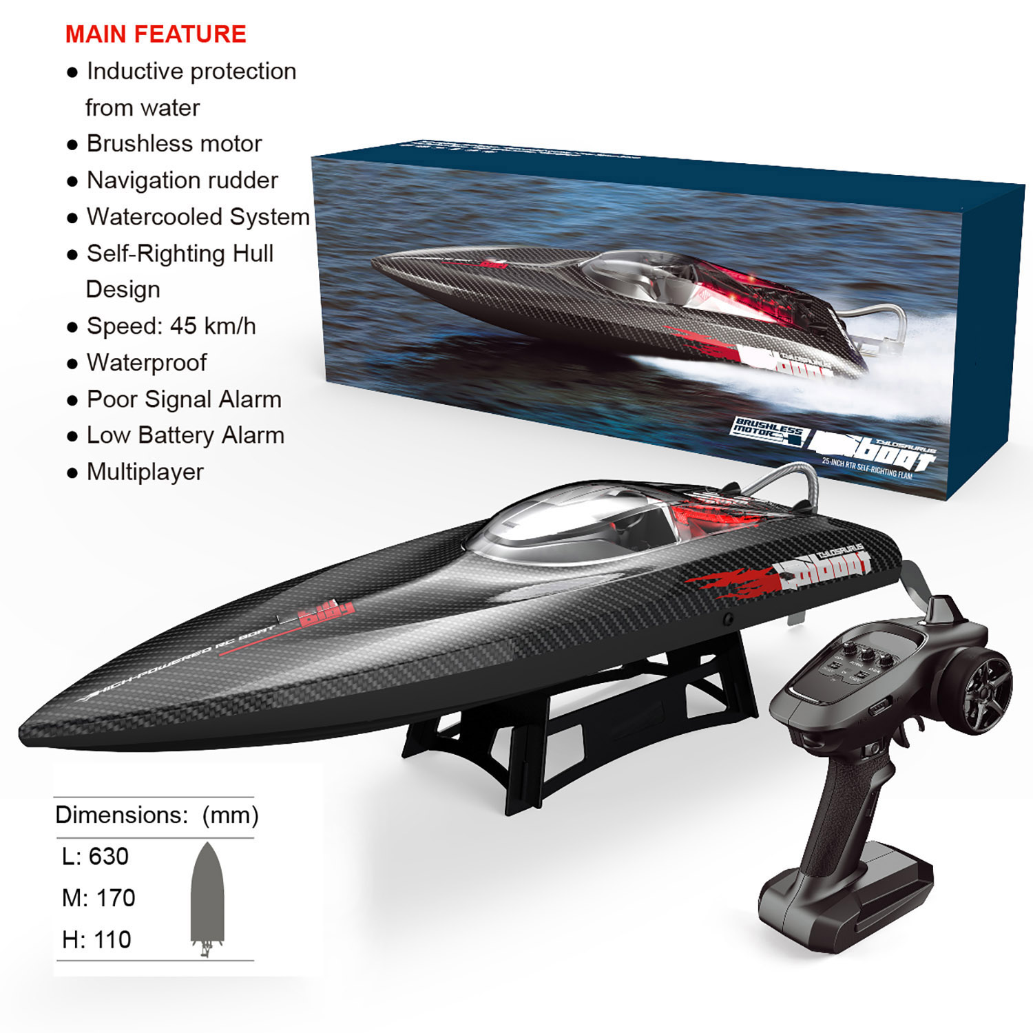 Rc Hobby Grade Boat - 25 Zoll UDI022 Großes ferngesteuertes Boot